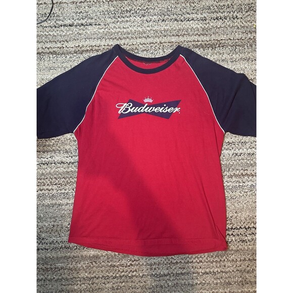 Vintage Budweiser Racing Top‎ T Shirt Red And Blue - Picture 1 of 3